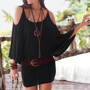 Lascana Cold Shoulder Cover Up Dress NWT